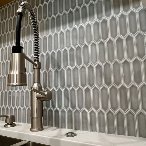 Custom tile backsplash and shower surround in Greenwood home