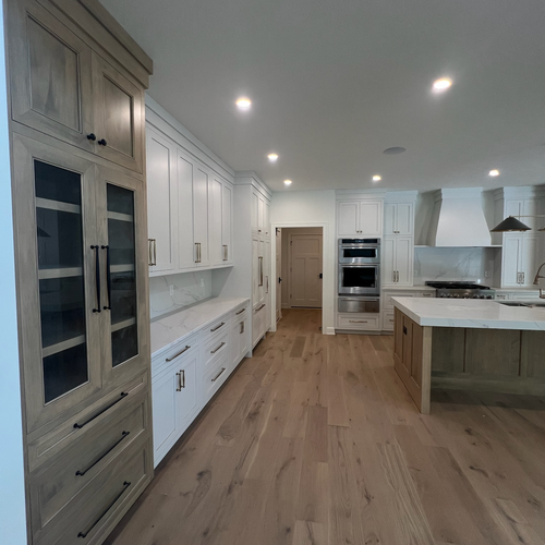 Luxury kitchen renovation featuring vinyl plank flooring in Franklin, Indiana