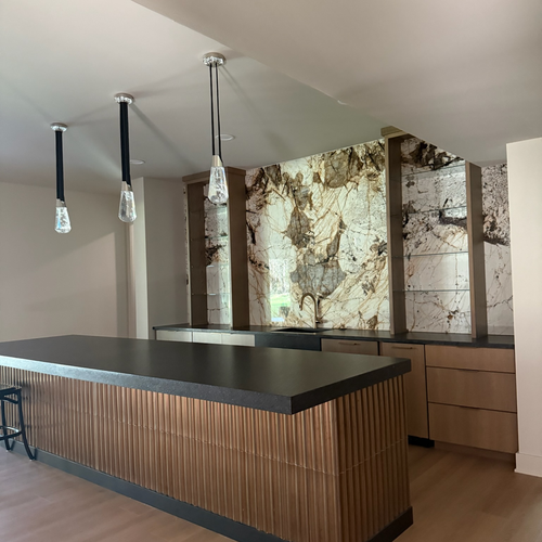 Kitchen remodel with tile backsplash and new flooring in Greenwood, IN