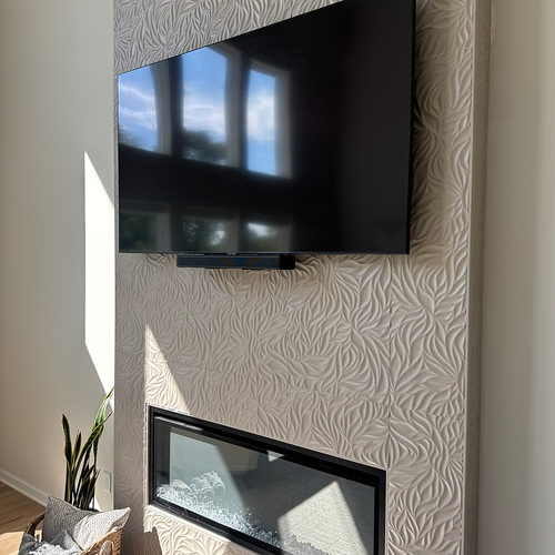 Custom stone fireplace remodel in Franklin, Indiana residence